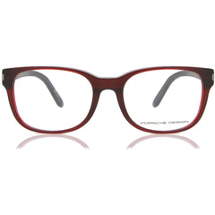 Porsche Men's Eyeglasses - Red Plastic Square Frame Demo Lens | PORSCHE P8250 M