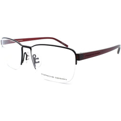 Porsche Unisex Eyeglasses - Black Metal Square Frame Demo Lens | PORSCHE P8357 A