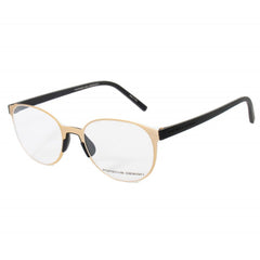 Porsche Unisex Eyeglasses - Light Gold Black Metal Cat Eye Frame | PORSCHE P8312 B