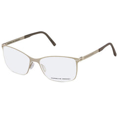 Porsche Women's Eyeglasses - Demo Lens Lite Gold Frame Square | P8262-C-54-16-140
