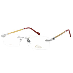 Porta Romana Men's Eyeglasses - Rectangular Rimless Metal Frame | 1001 SILVER GOLD