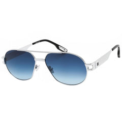 Porta Romana Men's Sunglasses - Blue Gradient Lens Aviator | PORTA ROMANA 501 Silver