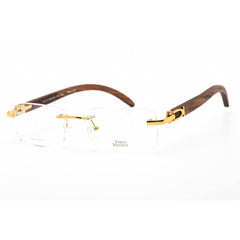 Porta Romana Unisex Eyeglasses - Bubinga Lacquered Wood Rectangular Frame | 1953 100