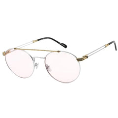 Porta Romana Unisex Sunglasses - Pink Lens Full-Rim Round Metal Frame | Mod. 12 12B5