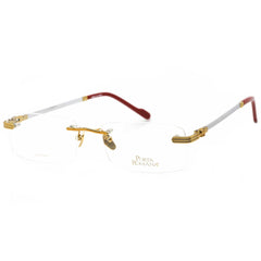 Porta Romana Women's Eyeglasses - Rectangular Rimless Metal Frame | 1001 GOLD SILVER