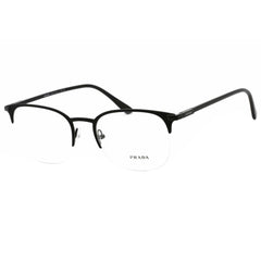 Prada Men's Eyeglasses - Black Semi-Rimless Metal Oval Frame | 0PR 57YV 07F1O1
