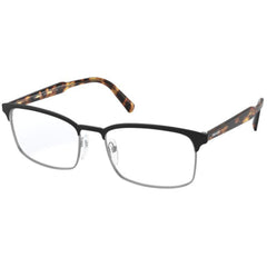 Prada Men's Eyeglasses - Matt Black Gun Metal Rectangular | PRADA 0PR 54WV 02G1O154