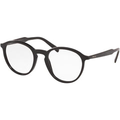 Prada Men's Eyeglasses - Matt Black Plastic Round Frame | PRADA 0PR 13TV 1BO1O151