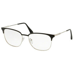 Prada Men's Eyeglasses - Matt Black Silver Rectangular Frame | PRADA PR59UV 1BO1O1