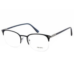 Prada Men's Eyeglasses - Matte Blue Semi-Rimless Oval Frame | 0PR 57YV 02N1O1