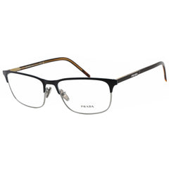 Prada Men's Eyeglasses - Matte Gunmetal Blue Rectangular Frame | 0PR 66YV 02N1O1