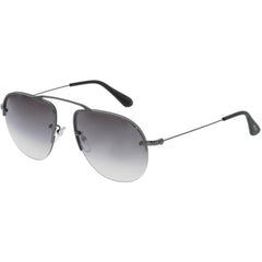 Prada Men's Sunglasses - Gun Metal Half Rim Aviator Frame | PRADA 0PR 58OS 5AV6T255