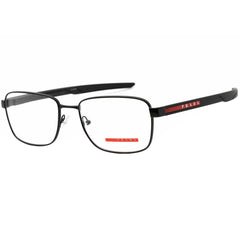 Prada Sport Men's Eyeglasses - Black Rectangular Metal Frame, 57 mm | 0PS 54OV 1AB1O1
