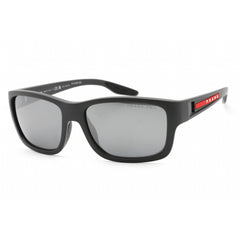 Prada Sport Men's Sunglasses - Grey Rubber Plastic Rectangular Frame | PS01WS UFK07H