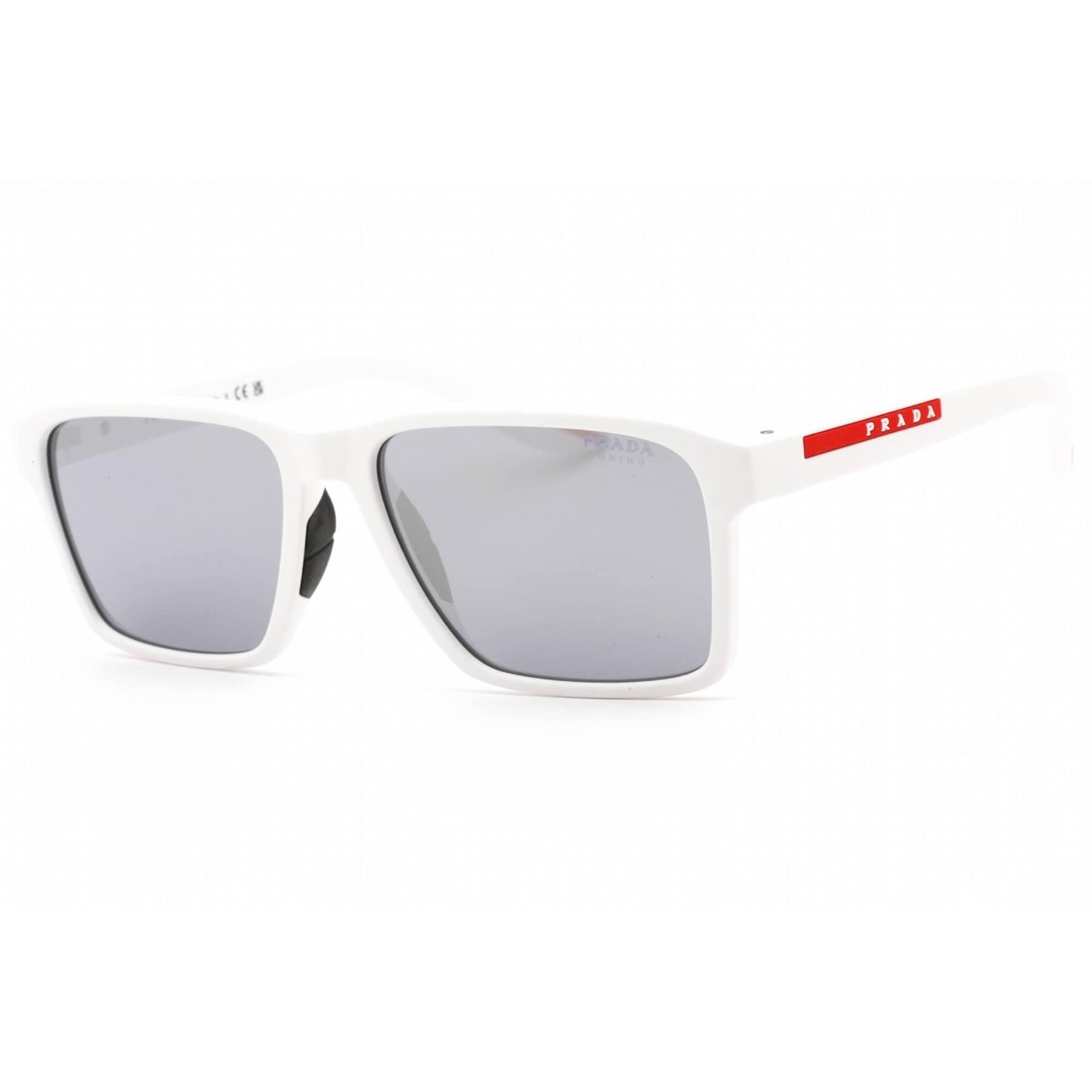 PRADA サングラス ホワイト スポーツ Prada Sport Men's Sunglasses - White Rubber Plastic Rectangular