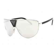 Prada Unisex Sunglasses - Shield Frame Light Grey Silver Mirror Lens | 0PR 69ZS 1BC2B0
