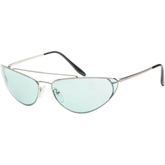 Prada Unisex Sunglasses - Silver Cat Eye Frame Azure Lens | PRADA 0PR62VS 1BC0B566