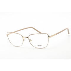 Prada Women's Eyeglasses - Beige Brown Gold Butterfly Metal Frame | 0PR 59YV 06I1O1