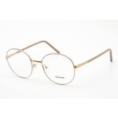 Prada Women's Eyeglasses - Beige/White Metal Rectangular Shape Frame | 0PR 55WV 06I1O1