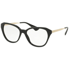 Prada Women's Eyeglasses - Black Plastic/Metal Cat Eye Frame | PRADA 0PR 28SV 1AB1O1