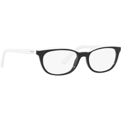 Prada Women's Eyeglasses - Black White Rectangular Frame | PRADA 0PR 13VV YC41O151