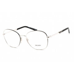 Prada Women's Eyeglasses - Clear Lens Silver Metal Round Shape Frame | 0PR 64YV GAQ1O1