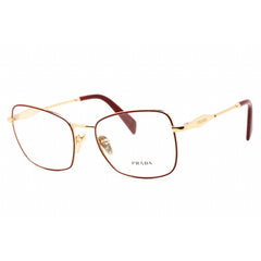 Prada Women's Eyeglasses - Full Rim Butterfly Red/Gold Metal Frame | 0PR 53ZV 12F1O1