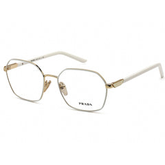 Prada Women's Eyeglasses - Gold Hexagonal Metal Full Rim Frame | 0PR 55YV LFB1O1
