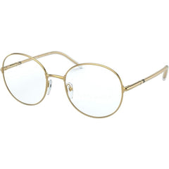 Prada Women's Eyeglasses - Gold Metal Round Frame Demo Lens | PRADA 0PR 55WV 5AK1O1