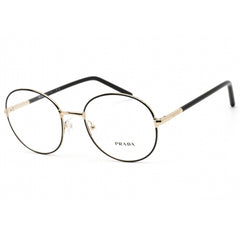 Prada Women's Eyeglasses - Pale Gold/Black Metal Round Full Rim | 0PR 55WV AAV1O1