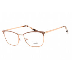 Prada Women's Eyeglasses - Pink Gold Metal Rectangular Shape Frame | 0PR 57WV YEP1O1