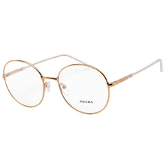 Prada Women's Eyeglasses - Pink Gold Round Frame Clear Demo Lens | 0PR 55WV SVF1O1