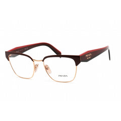 Prada Women's Eyeglasses - Red/Rose Gold Cat Eye Full-Rim Frame | 0PR 65YV 16A1O1