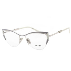 Prada Women's Eyeglasses - Silver Tone Butterfly Metal Frame | 0PR 63YV 12A1O1