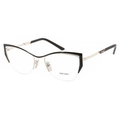 Prada Women's Eyeglasses - Silver/Black Butterfly Metal Frame | 0PR 63YV GAQ1O1