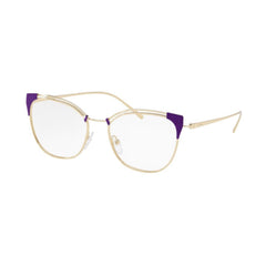 Prada Women's Eyeglasses - Violet and Pale Gold Cat Eye Frame | PRADA 0PR 62UV YC01O1