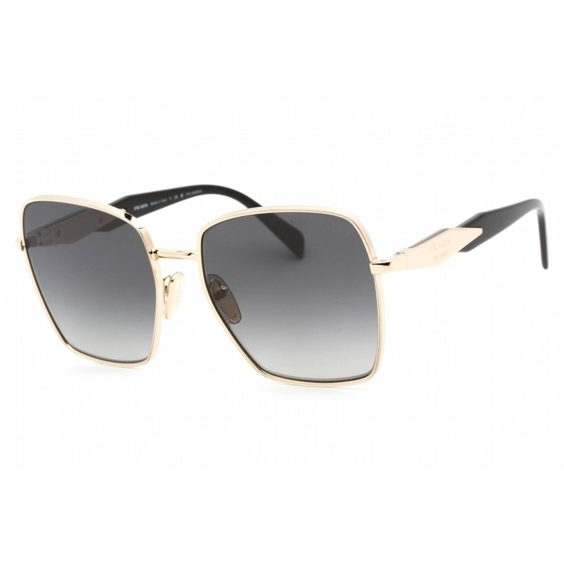 Prada Women's Sunglasses - Full Rim Pale Gold Metal Square Frame