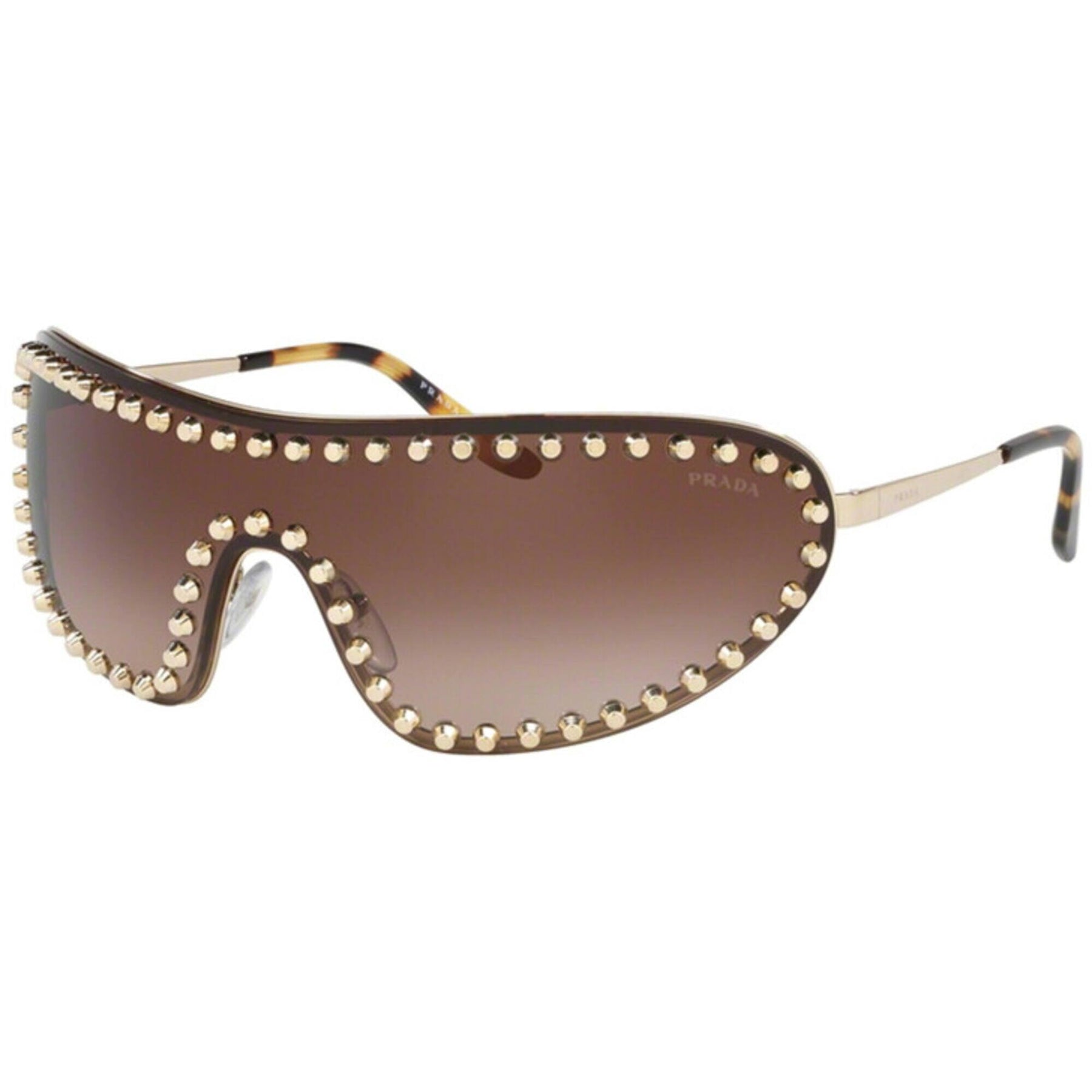Prada Women\'s Pale Gold and Brown Sunglasses! Prada PR A60S Gold ZVN80T Sunglasses for Women main image 2