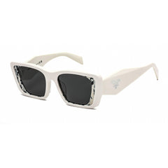 Prada Women's Sunglasses - White/Havana Black Cat Eye Shape Frame | 0PR 08YSF 02V5S0