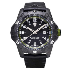 Protek Unisex Quartz Watch - Dive Series Green and Black Dial Rubber Strap | 1005