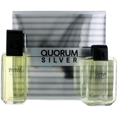 Puig Men's 2 Piece Gift Set - Quorum Silver with EDT Spray and After Shave Lotion