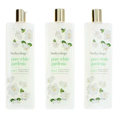 Pure White Gardenia by Bodycology, 3 Pack 16 oz 2 in 1 Body Wash & Bubble Bath for Women