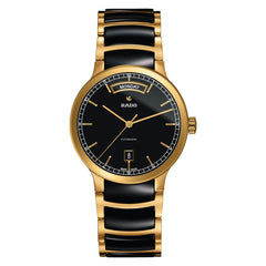 Rado Men's Automatic Watch - Centrix Day-Date Black Dial TT Bracelet | R30157162