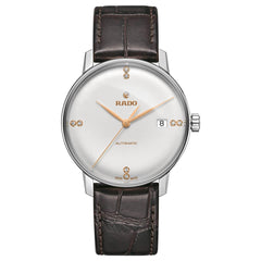 Rado Men's Automatic Watch - Coupole Classic White Dial Brown Strap | R22860725