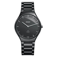 Rado Men's Automatic Watch - True Thinline Black Ceramic Bracelet | R27969152
