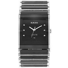Rado Men's Diamond Watch - Integral Black Dial Two Tone Bracelet | R20784752