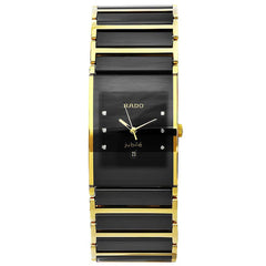 Rado Men's Diamond Watch - Integral Jubile Black & Yellow Gold Bracelet | R20787752