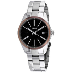 Rado Men's Quartz Watch - Hyperchrome Black Dial Rose Gold Bezel Bracelet | R32184163