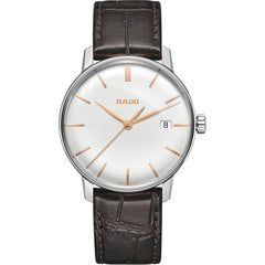 Rado Men's Watch - Coupole Classic Silver Dial Brown Leather Strap | R22864025