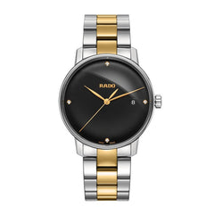 Rado R22864712 Men's Diamond Watch - Coupole Steel & Yellow Ceramic Diamond | R22864712